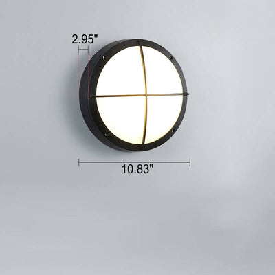 Creative Round Outdoor Waterproof Aluminum Acrylic LED Flush Mount Ceiling Light