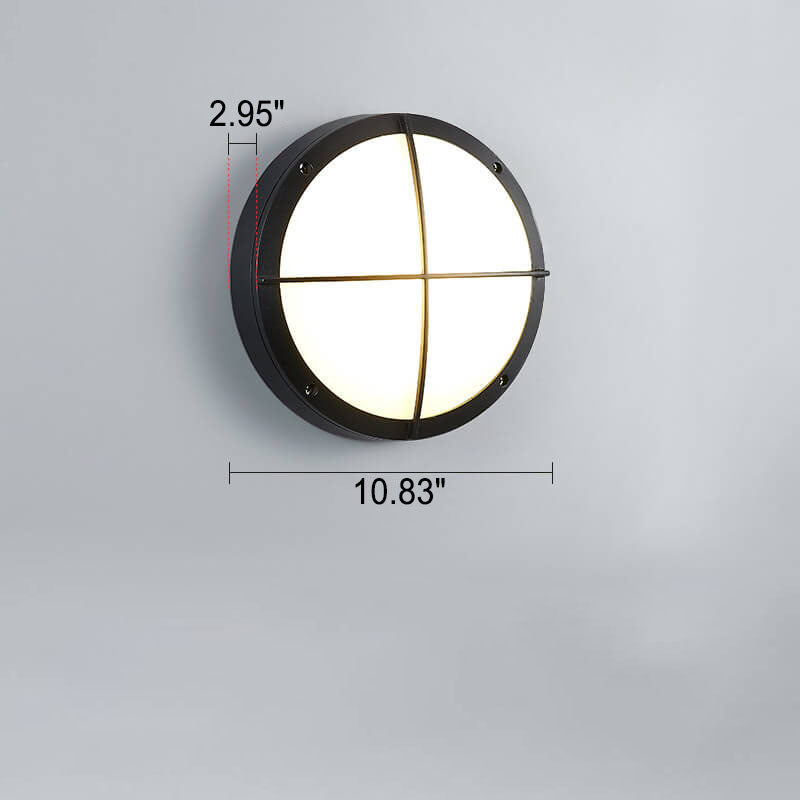 Creative Round Outdoor Waterproof Aluminum Acrylic LED Flush Mount Ceiling Light