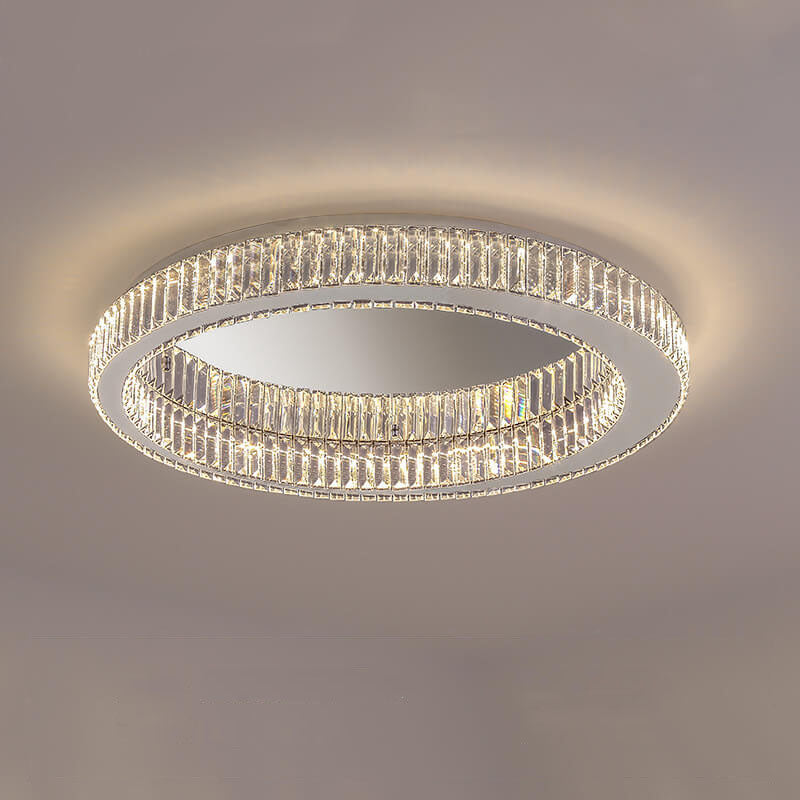 Moderne runde LED-Deckenleuchte für bündige Beleuchtung aus Kristall 