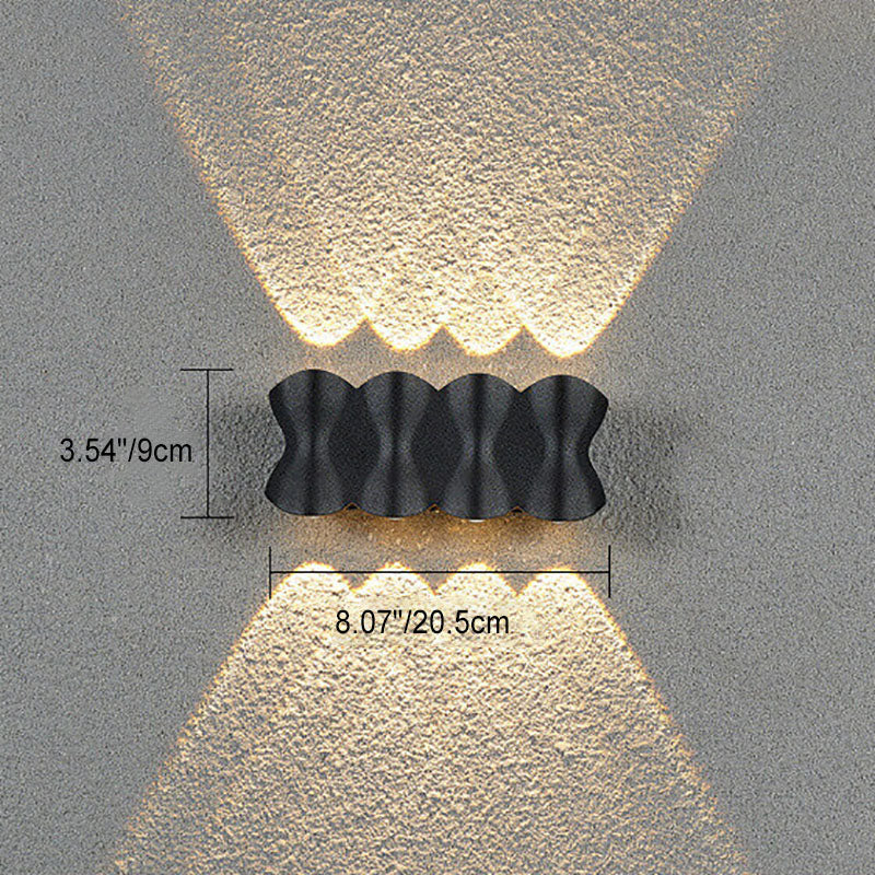 Moderne minimalistische Bogen-Säulen-LED-Wandleuchte aus Aluminium und Acryl für den Außenbereich, wasserdicht 