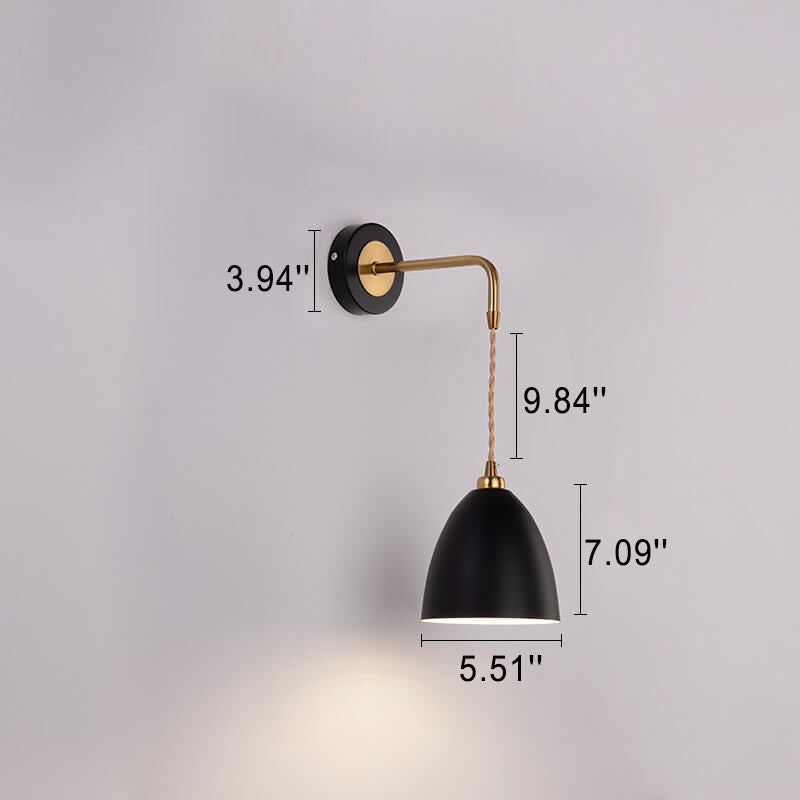 Nordic Simple Iron Traditional Shape Shade 1-Light Wall Sconce Lamp