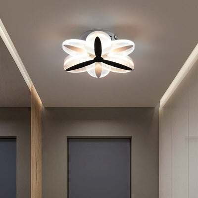 Modern Creative Flower Pattern Acrylic LED Semi-Flush Mount Ceiling Light