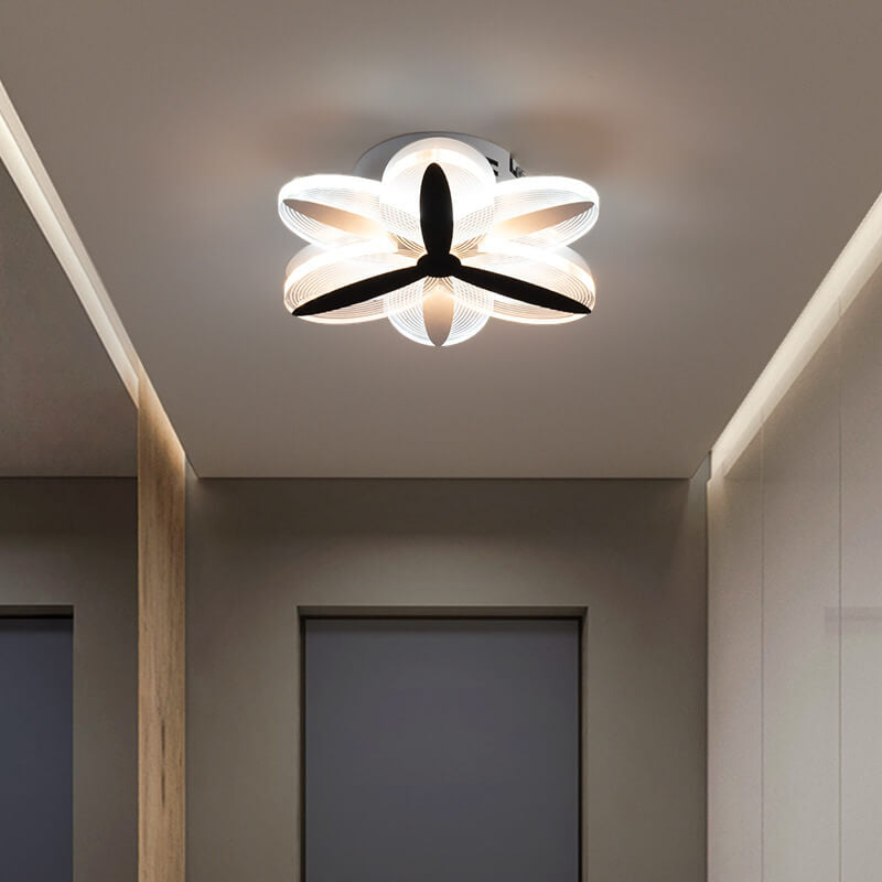 Modern Creative Flower Pattern Acrylic LED Semi-Flush Mount Ceiling Light