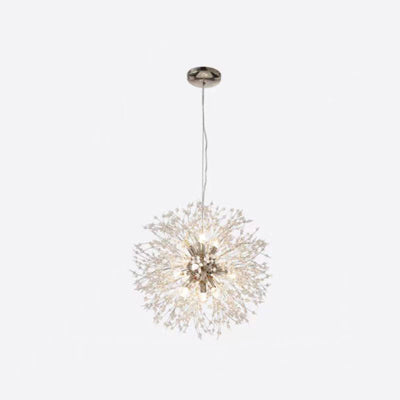 Contemporary Scandinavian Dandelion Hardware Crystal 8/9/12/16 Light Chandelier For Bedroom