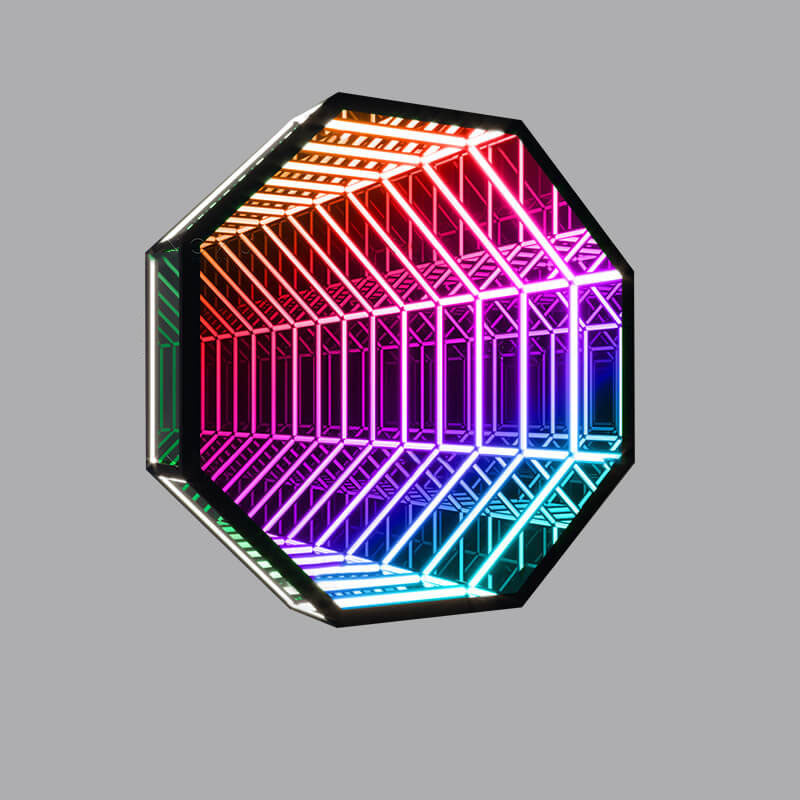 Lampe murale décorative créative à LED hexagonale/octogonale RVB 
