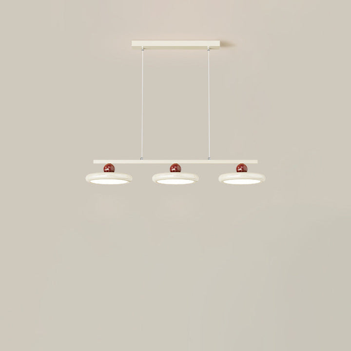 Zeitgenössische Nordic Creme Fliegende Untertasse Glas Schatten LED Insel Licht Kronleuchter Für Wohnzimmer 