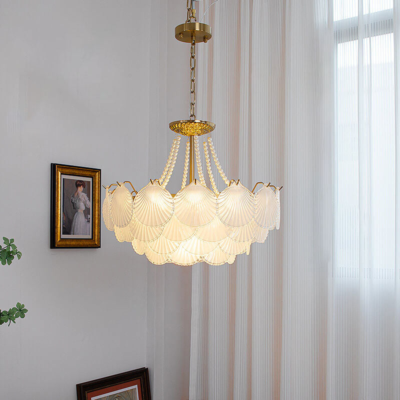 French Light Luxury Petal 3/6/9-Light Glass Island Light Chandelier