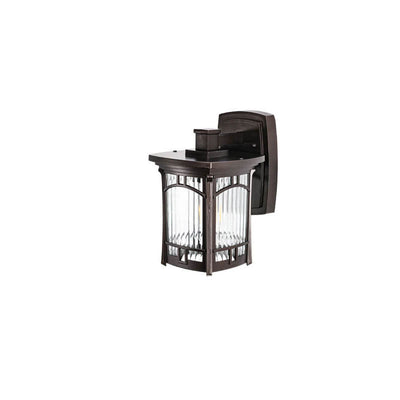 Modern Square Aluminum Glass Carved 1-Light Outdoor Waterproof Wall Sconce Lamp