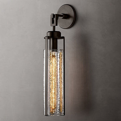 Aplique de pared de metal y vidrio de lujo ligero europeo con 1 luz 