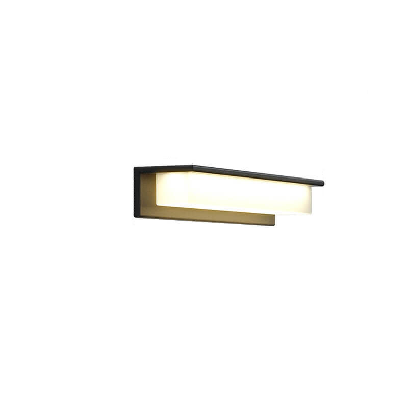 Modern Solar Rectangular Aluminum PC Outdoor LED Wall Sconce Lamp