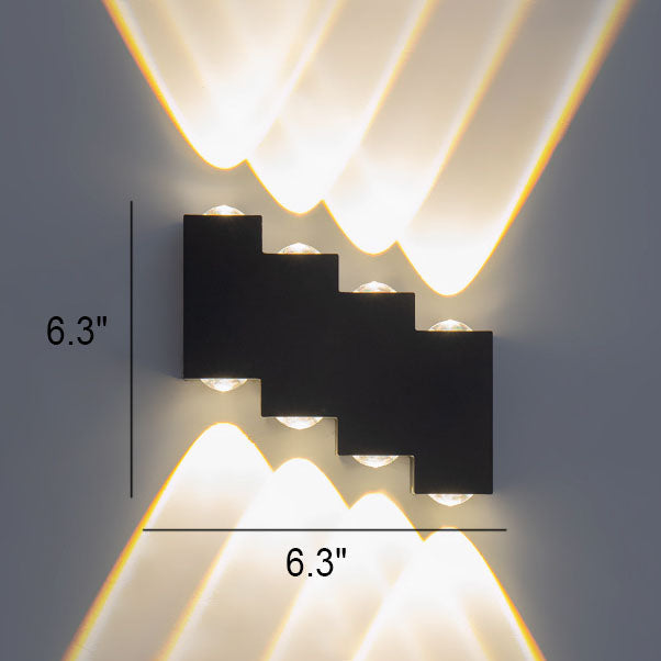 Modern Creative Square Geometric Luminous Outdoor Waterproof LED Wall Sconce Lamp