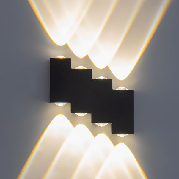 Modern Creative Square Geometric Luminous Outdoor Waterproof LED Wall Sconce Lamp