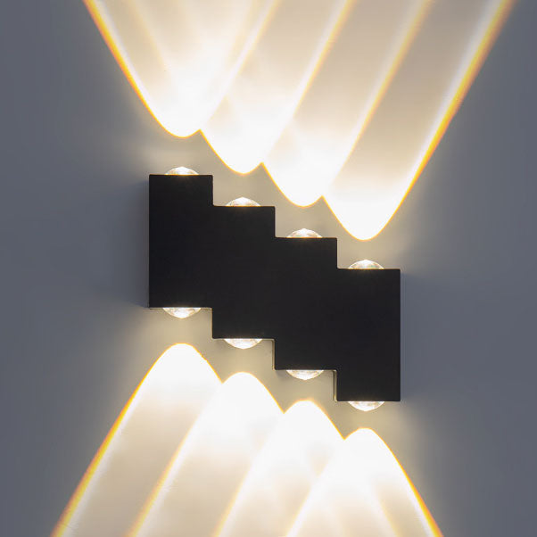 Moderne kreative quadratische geometrische leuchtende wasserdichte LED-Wandleuchte im Freien 