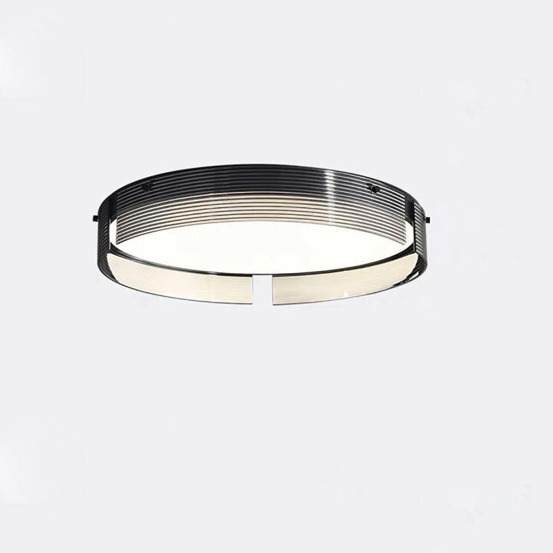 Modern Simplicity Acrylic Circle Ring Shade Glass LED Flush Mount Ceiling Light For Living Room