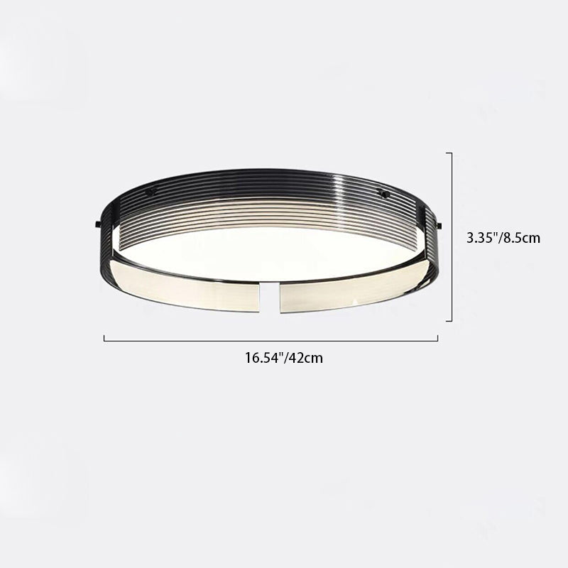 Modern Simplicity Acrylic Circle Ring Shade Glass LED Flush Mount Ceiling Light For Living Room