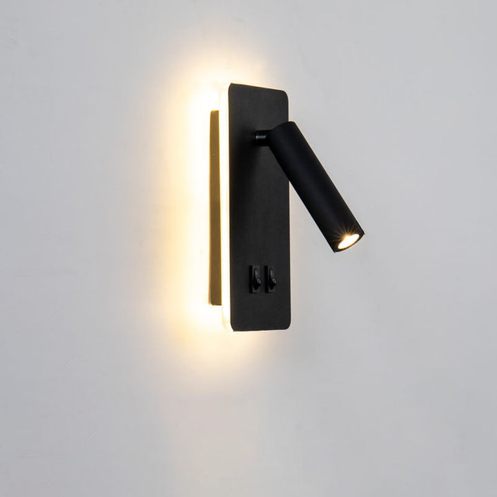 Moderner nordischer quadratischer Spot aus Eisen, drehbare LED-Lese-Wandleuchte für Wohnzimmer &amp; Schlafzimmer 