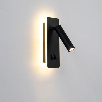 Nordic Minimalist Square Spotlight Rotatable LED Reading Wall Sconce Lamp