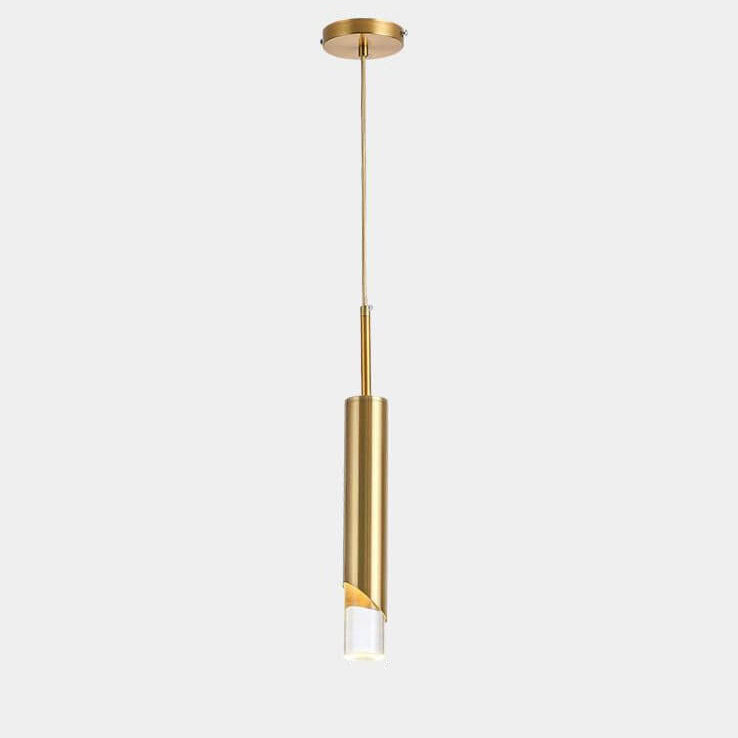 Nordic Modern Minimalist Cylindrical Iron Acrylic LED Pendant Light