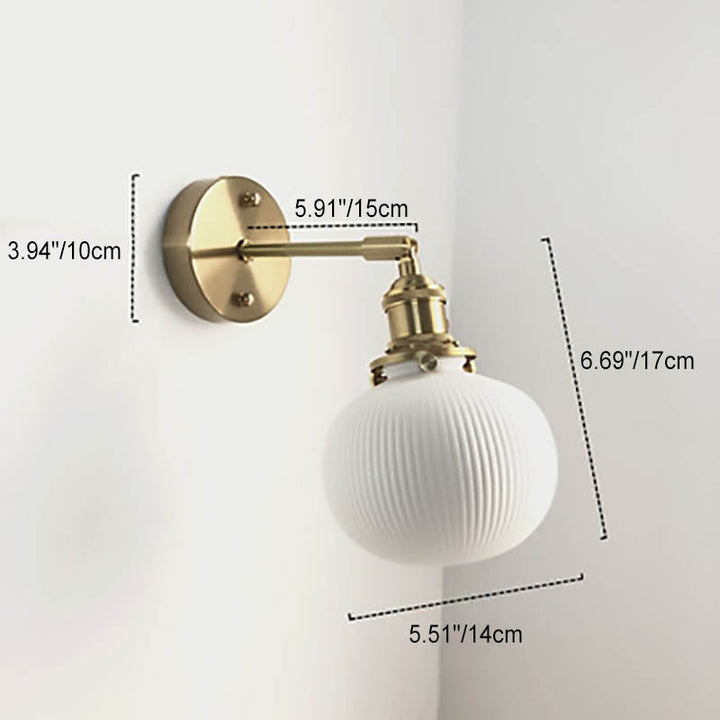 Japanischer Retro Minimalistischer Zylinder Oval Messing Lucite 1-Licht Wandleuchte 