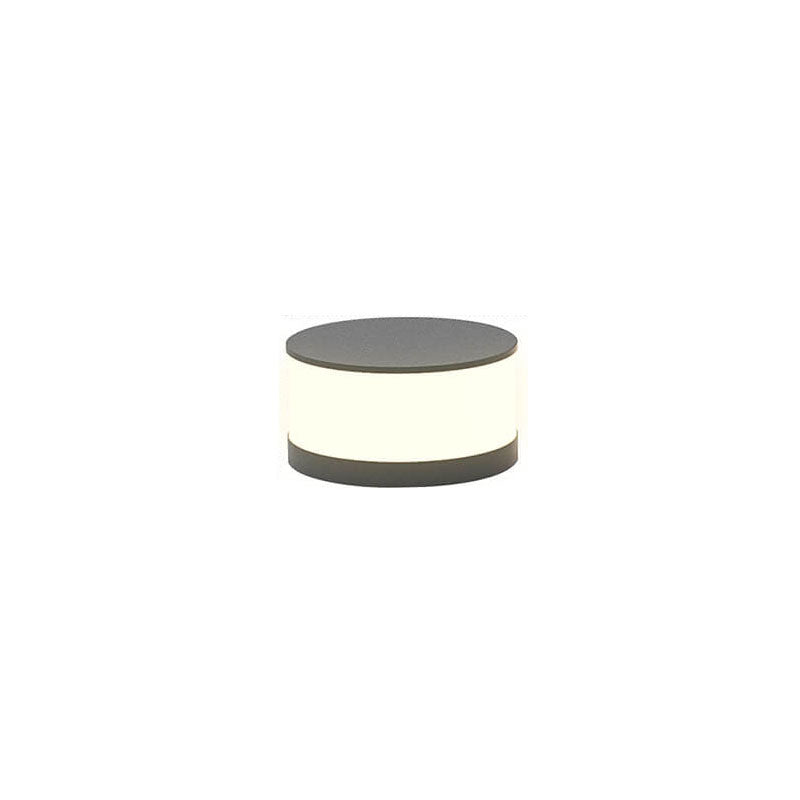 Modern Minimalist Solar Outdoor Round Column Post Head LED Waterproof Landscape Light for Garden