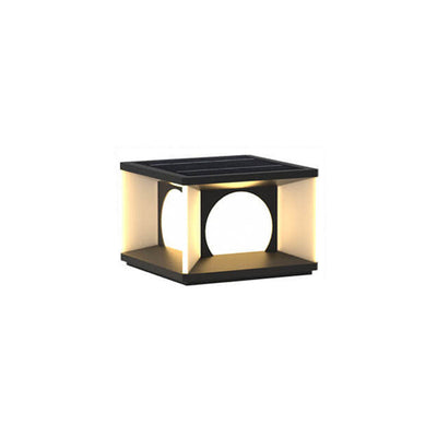 Simple Patio Solar Post Head Light Square LED Outdoor Landscape Light