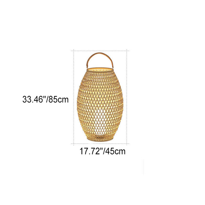 Outdoor Bamboo Weaving Portable Waterproof 1-Light Garden Landscape Light