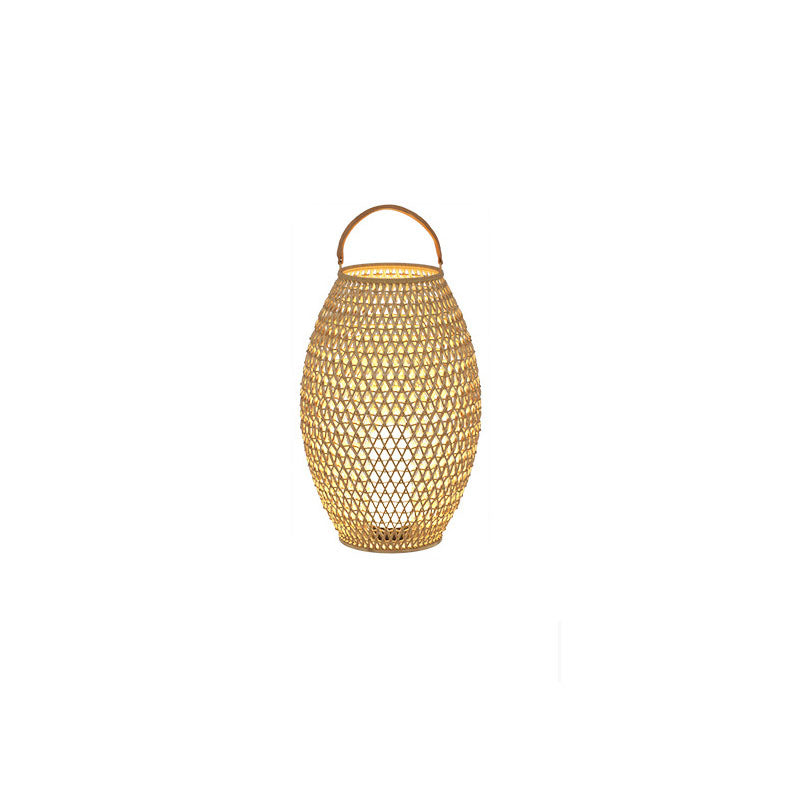 Outdoor Bamboo Weaving Portable Waterproof 1-Light Garden Landscape Light