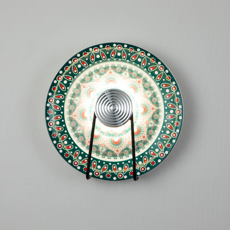 مصباح حائط LED أكريليك مستدير من الحديد المطاوع بتصميم صيني عتيق 