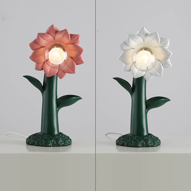 Nordic Creative Flower Resin 1-Light Decorative Table Lamp