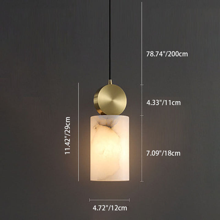 Moderne Luxus geometrische Würfel Marmor Schatten Messing 1-Licht Pendelleuchte für Wohnzimmer 