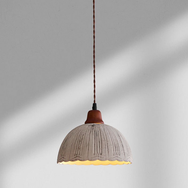Modern Vintage Ceramic Solid Wood 1-Light Pendant Light