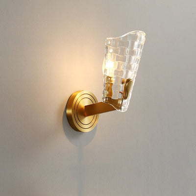 Nordic Light Luxury All Brass Glass 1/2-Light Wall Sconce Lamp