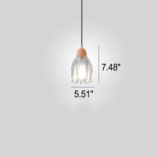 Nordic Log Glas Einfaches Design 1-Licht Pendelleuchte 