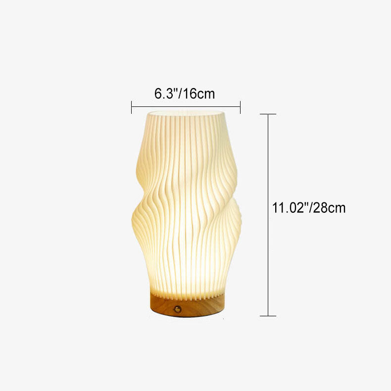 Nordic Creative Geometry 3D Printed Wood Base 1-Light Table Lamp