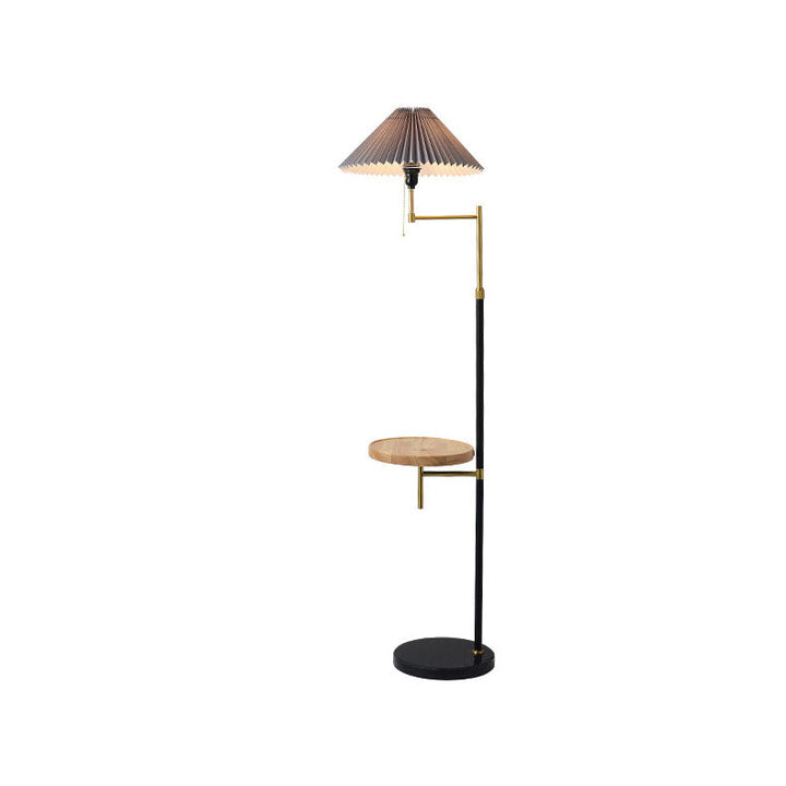 Nordic Light Luxus-Plissee-Stoff-Marmor-Stehlampe mit 1 Licht