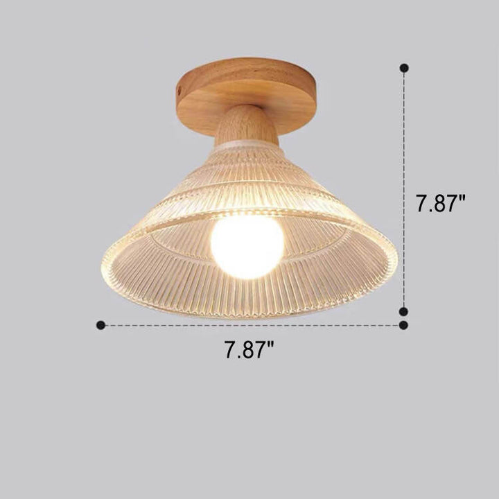 Lustre semi-encastré 1 lumière en verre simple japonais 