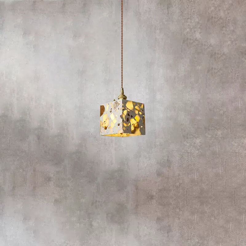 Japanese Retro Terrazzo Polygons 1-Light Pendant Light