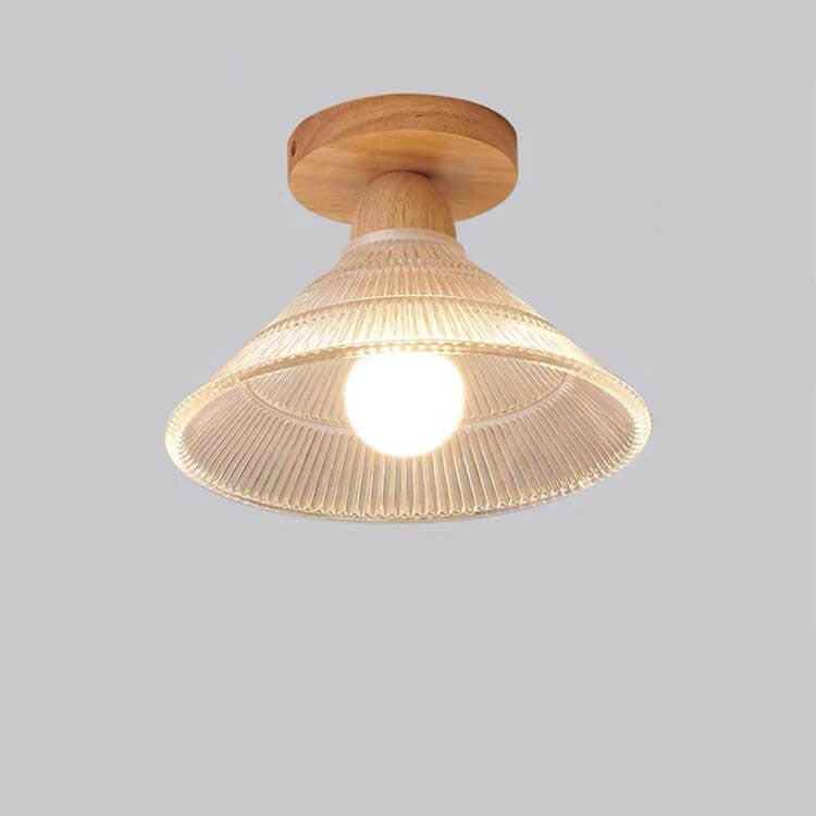 Lustre semi-encastré 1 lumière en verre simple japonais 