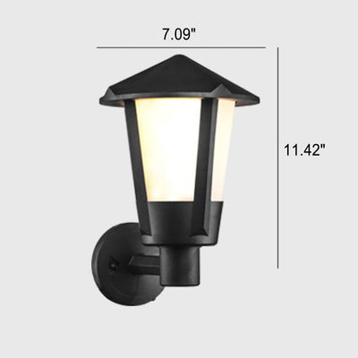 Lampe d'applique murale de patio à 1 lumière à colonne géométrique imperméable d'extérieur moderne 
