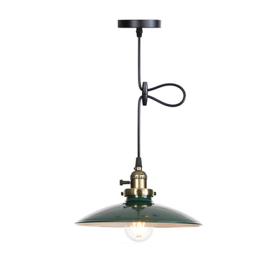Industrielle Eisen Mehrfarbige Schale 1-Licht Pendelleuchte 