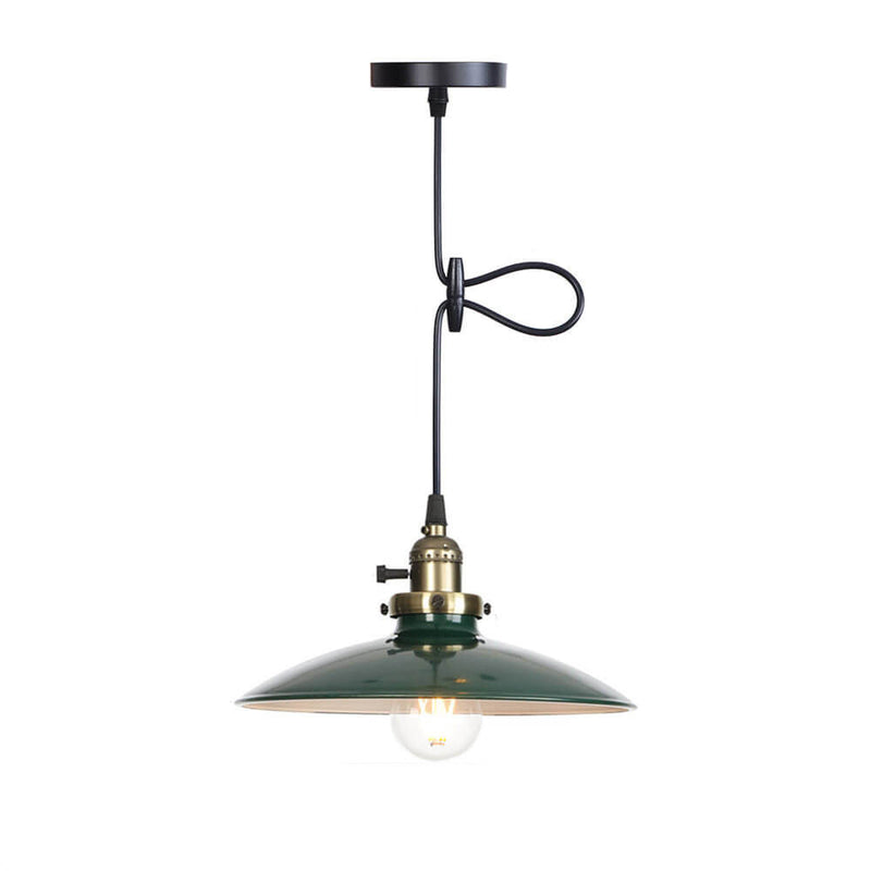 Industrielle Eisen Mehrfarbige Schale 1-Licht Pendelleuchte 