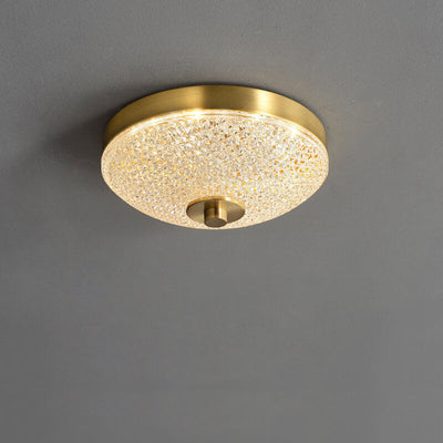 Simple Square Round Acrylic Brass LED Flush Mount Ceiling Light