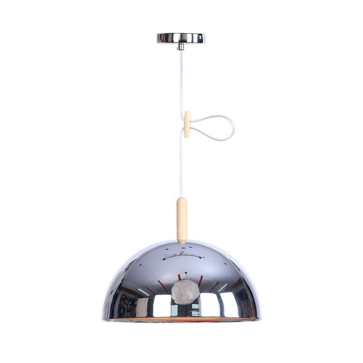 Moderne nordische Pendelleuchte aus Holzstamm, Eisen und Holz mit Kuppelschirm, 1-flammig, für Wohnzimmer &amp; Schlafzimmer 