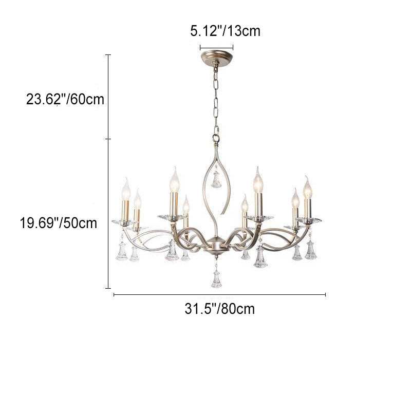 Light Luxury Iron Frame Candelabra Crystal 3/6/8/10/15-Light Chandelier