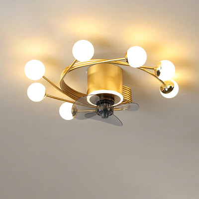 Nordic Light Luxury Creative 5/7-Light LED Flush Mount Fan Light