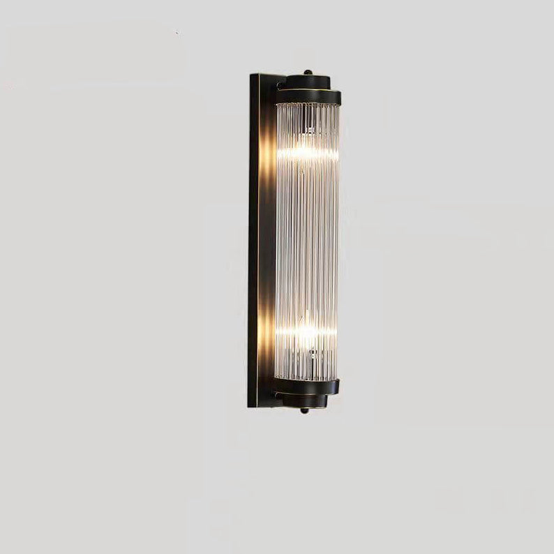 Lámpara Aplique de Pared de Lujo Moderno Cilindro de Cristal Rotación de 2 Luces 