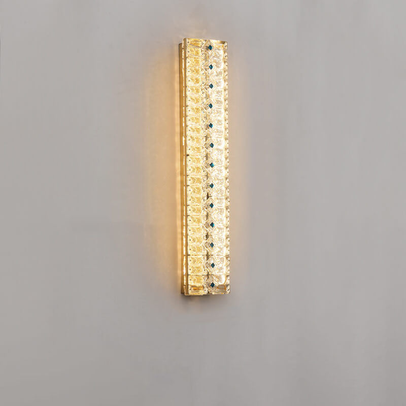 European Light Luxury Strip Crystal LED Wall Sconce Lamp