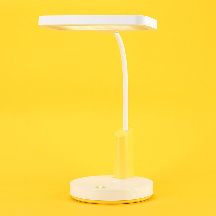 Modern Minimalist Plastic Long Shade Round Base Touch Charging LED Desk Lamp for Bedroom