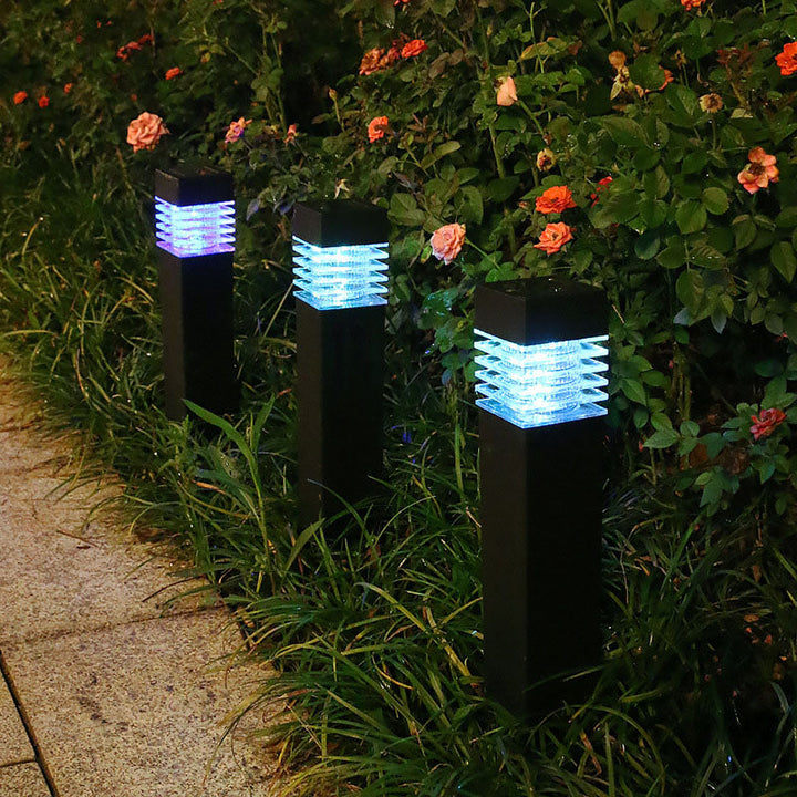 Zeitgenössische industrielle wasserdichte Solar-ABS-Säulen-LED-Rasen-Einsteckleuchte für den Außenbereich 