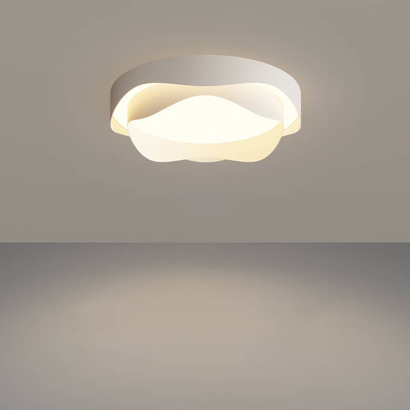 Modern Acrylic Round Creative Corrugated Design LED Flush Mount Light
